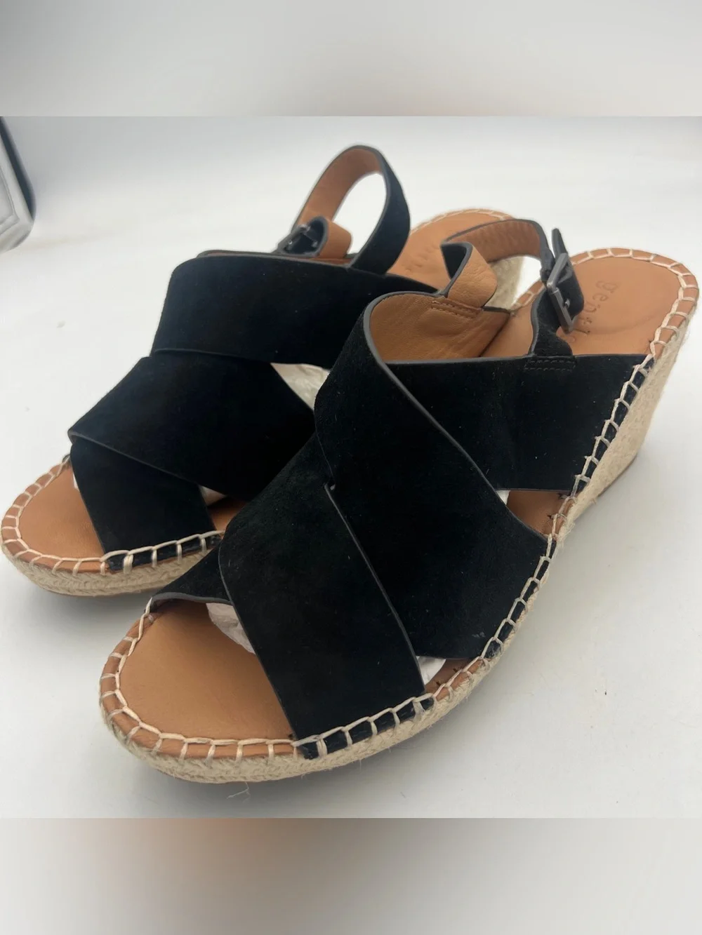 Gentle Souls/Kenneth Cole Espadrille Wedge Sandals Suede Straps Women’s US 9.5M